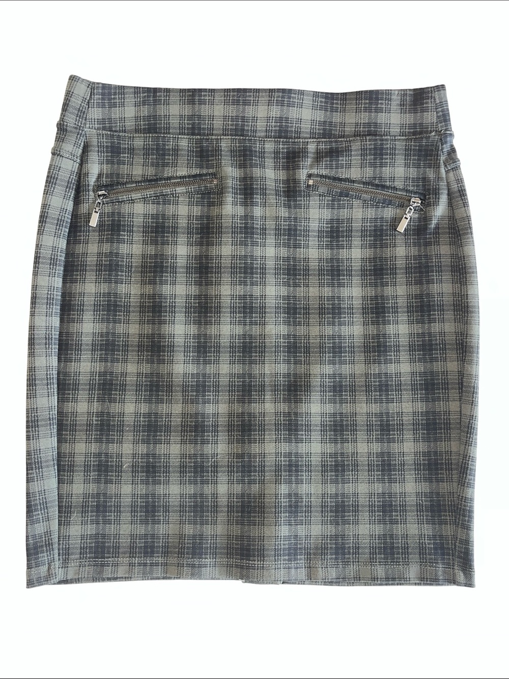 Liverpool Jeans Company Plaid Pencil Skirt‎ in Green and Black 6